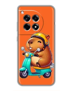 Чохол для OnePlus 12 Pro з картинкою «Капібара на скутері» Чохол для OnePlus 12 Pro з картинкою «Капібара на скутері»