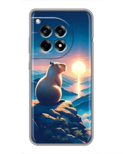 Чохол для OnePlus 12 Pro з картинкою «Захід сонця з капібарою»
