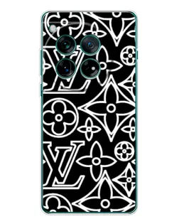 Чехол для OnePlus 12 с картинкой «Черно-белый узор LV»