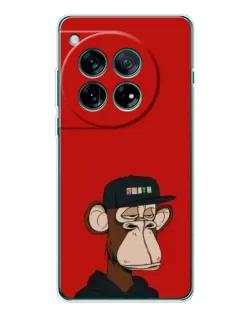 Чехол для OnePlus 12 с картинкой «Bored Ape — красный фон»