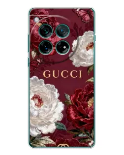 Чехол для OnePlus 12 с картинкой «Gucci — бордовые розы»