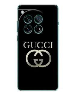 Чехол для OnePlus 12 с картинкой «Gucci — золото на черном»