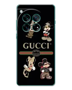 Чехол для OnePlus 12 с картинкой «Gucci — герои Disney и монограмма»