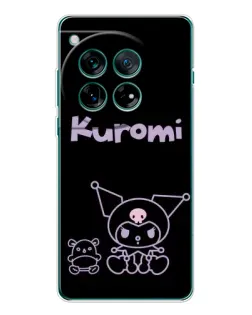 Чехол для OnePlus 12 с картинкой «Kuromi — черный минимализм»