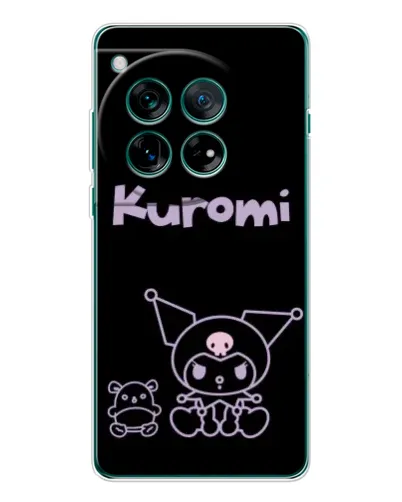 Чехол для OnePlus 12 с картинкой «Kuromi — черный минимализм»