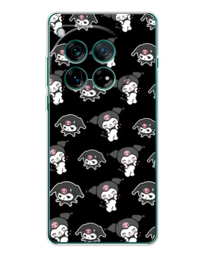 Чехол для OnePlus 12 с картинкой «Черный паттерн Kuromi»