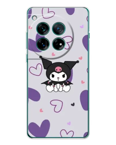 Чехол для OnePlus 12 с картинкой «Kuromi и лавандовые сердца»