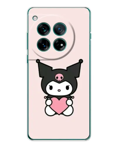 Чехол для OnePlus 12 с картинкой «Kuromi и сердце»