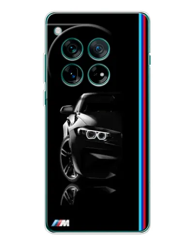 Чехол для OnePlus 12 с картинкой «Силуэт BMW в темноте»