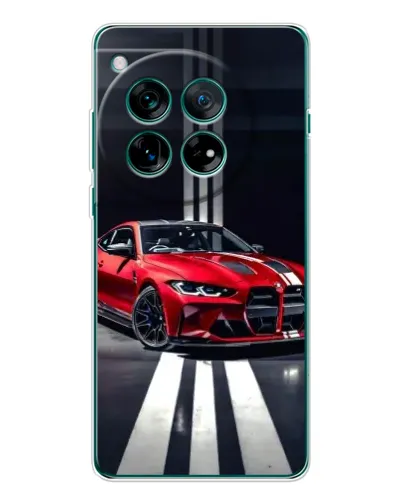 Чехол для OnePlus 12 с картинкой «Красная BMW на дороге»