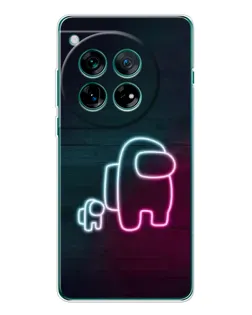 Чехол для OnePlus 12 с картинкой «Among Us неон-арт»