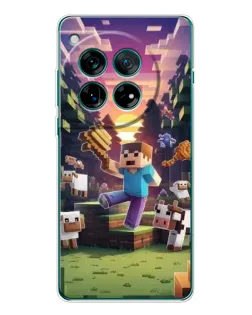 Чехол для OnePlus 12 с картинкой «Стив на ферме»