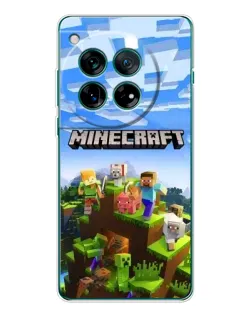 Чехол для OnePlus 12 с картинкой «Minecraft классический мир»
