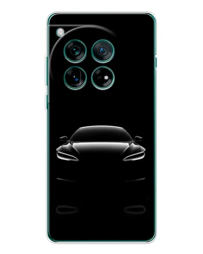 Чехол для OnePlus 12 с картинкой «Силуэт Tesla Night»