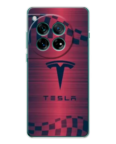 Чехол для OnePlus 12 с картинкой «Тесла красный карбон»