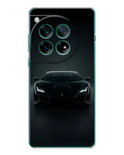 Чехол для OnePlus 12 с картинкой «Черный Lamborghini Aventador»