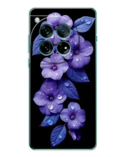Чехол для OnePlus 12 с картинкой «Фиолетовые цветы с росою»