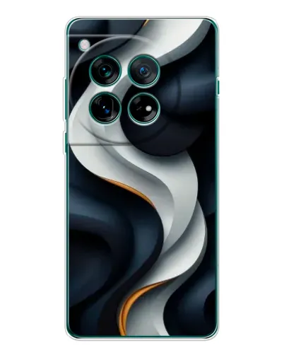 Чохол для OnePlus 12 з картинкою «Об'ємні чорно-білі стрічки»