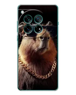 Чохол для OnePlus 12 з картинкою «Капібара золотий ланцюг»