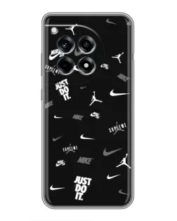 Чохол для OnePlus 12R з картинкою «Nike Black Pattern» Чохол для OnePlus 12R з картинкою «Nike Black Pattern»
