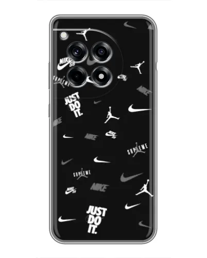 Чохол для OnePlus 12R з картинкою «Nike Black Pattern»