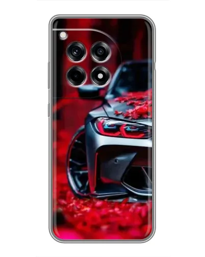 Чохол для OnePlus 12R з картинкою «Спортивна BMW та квіти»