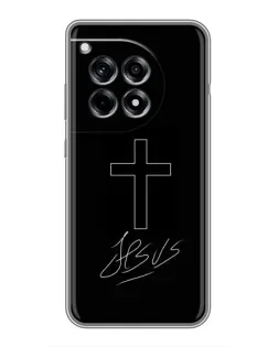 Чехол для OnePlus 12R с картинкой «Графический крест Jesus» Чехол для OnePlus 12R с картинкой «Графический крест Jesus»