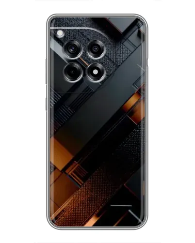 Чохол для OnePlus 12R з картинкою «Чорні геометричні блоки»