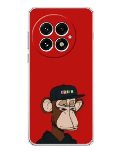 Чехол для OnePlus 13 с картинкой «Bored Ape — красный фон» Чехол для OnePlus 13 с картинкой «Bored Ape — красный фон»