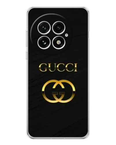 Чехол для OnePlus 13 с картинкой «Золотой логотип Gucci»