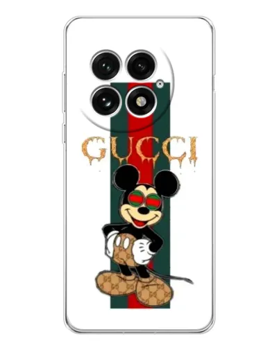 Чехол для OnePlus 13 с картинкой «Микки Маус Gucci — полосы»