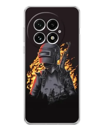 Чехол для OnePlus 13 с картинкой «PUBG — огненный силуэт» Чехол для OnePlus 13 с картинкой «PUBG — огненный силуэт»