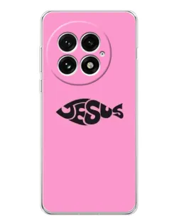 Чехол для OnePlus 13 с картинкой «Розовый символ  Jesus»