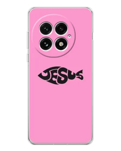 Чехол для OnePlus 13 с картинкой «Розовый символ Jesus» Чехол для OnePlus 13 с картинкой «Розовый символ Jesus»