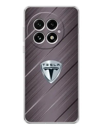 Чехол для OnePlus 13 с картинкой «Металлическая текстура Tesla» Чехол для OnePlus 13 с картинкой «Металлическая текстура Tesla»