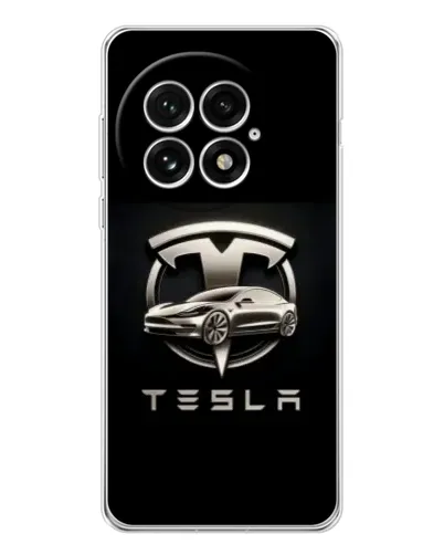 Чехол для OnePlus 13 с картинкой «Tesla — серебристое авто» Чехол для OnePlus 13 с картинкой «Tesla — серебристое авто»