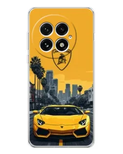 Чехол для OnePlus 13 с картинкой «Желтый Lamborghini город»