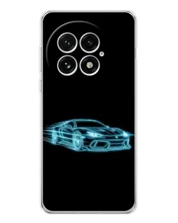 Чехол для OnePlus 13 с картинкой «Неоновый контур Lamborghini»