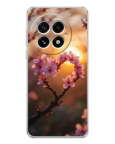 Чехол для OnePlus 13 с картинкой «Розовый цвет сердце на фоне заката» Чехол для OnePlus 13 с картинкой «Розовый цвет сердце на фоне заката»