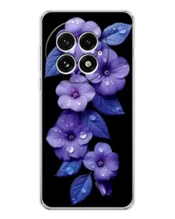 Чехол для OnePlus 13 с картинкой «Фиолетовые цветы с росою»