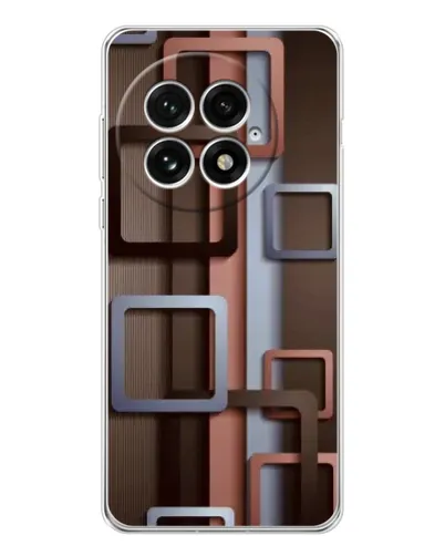 Чехол для OnePlus 13 с картинкой «Коричневые объемные квадраты» Чехол для OnePlus 13 с картинкой «Коричневые объемные квадраты»