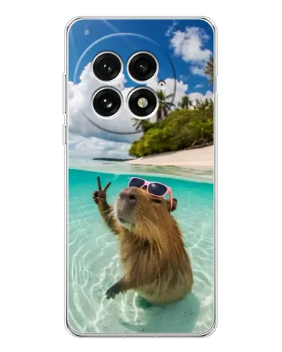 Чехол для OnePlus 13 с картинкой «Капибара на море» Чехол для OnePlus 13 с картинкой «Капибара на море»