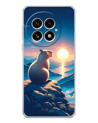 Чехол для OnePlus 13 с картинкой «Закат солнца с капибарой» Чехол для OnePlus 13 с картинкой «Закат солнца с капибарой»