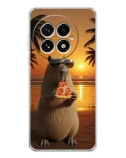 Чехол для OnePlus 13 с картинкой «Капибара с пиццей»