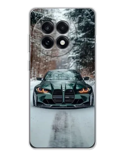 Чохол для OnePlus 13R з картинкою «BMW у зимовому лісі»