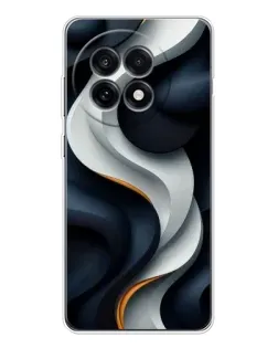 Чохол для OnePlus 13R з картинкою «Об'ємні чорно-білі стрічки»