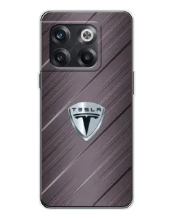 Чехол для OnePlus 13s с картинкой «Металлическая текстура Tesla»