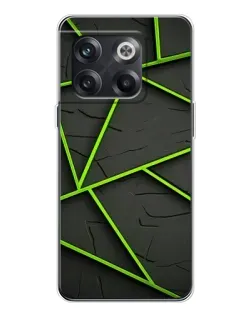 Чохол для OnePlus 13s з картинкою «Зелені геометричні лінії»