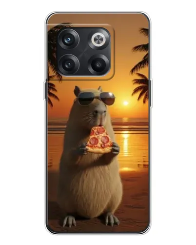 Чехол для OnePlus 13s с картинкой «Капибара с пиццей»