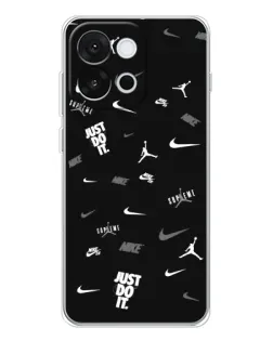 Чехол для OnePlus 13T с картинкой «Nike Black Pattern» Чехол для OnePlus 13T с картинкой «Nike Black Pattern»